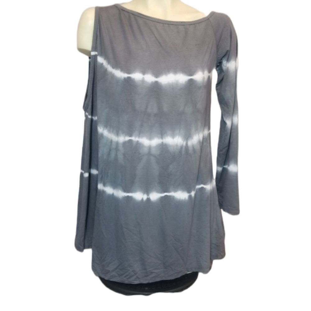 GO Couture Tie Die Cold Shoulder Top Size Large‎